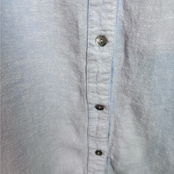 C&C California Light Blue Linen Blend Midi Shirt Dress Size Medium - Picture 5 of 12